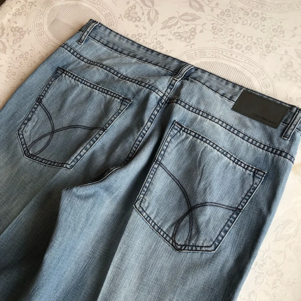 Calvin Klein Jeans Straight-Leg Regular-Fit Blue Denim Jeans Pants Men’s Size 38